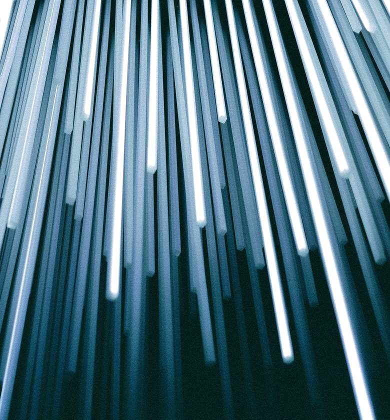 Abstract streaks of light resembling fibre optic strands
